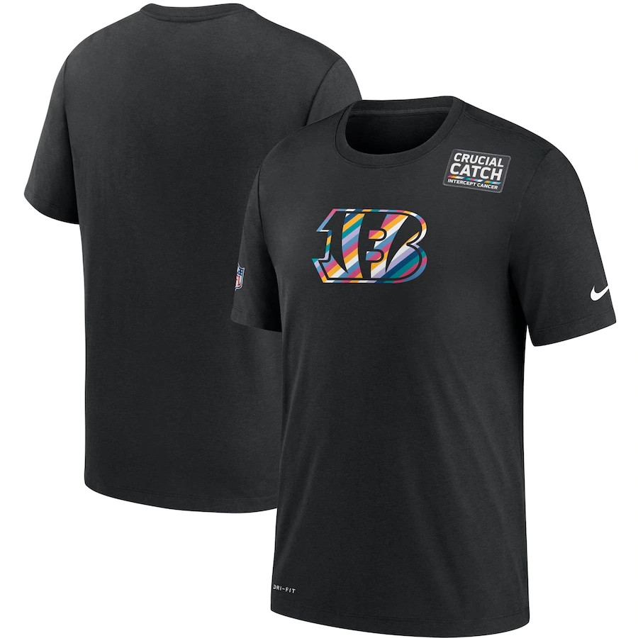 Men's Cincinnati Bengals Black Sideline Crucial Catch Performance T-Shirt 2020
